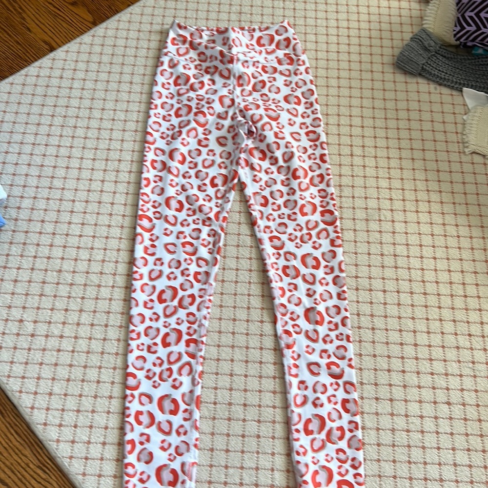 Kate Kime Orange/Tan Leopard Leggings